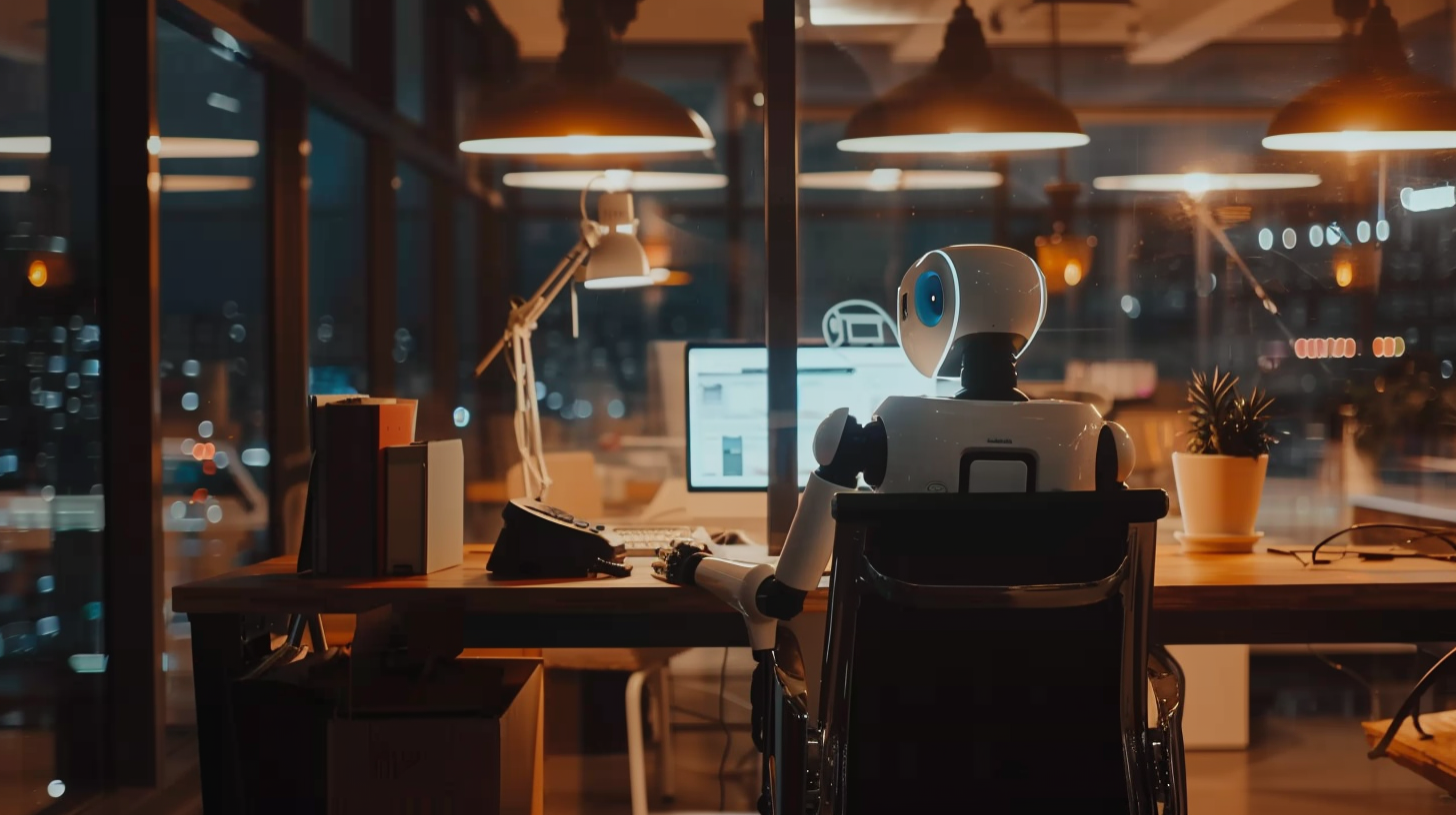 Robot AI in action at desk