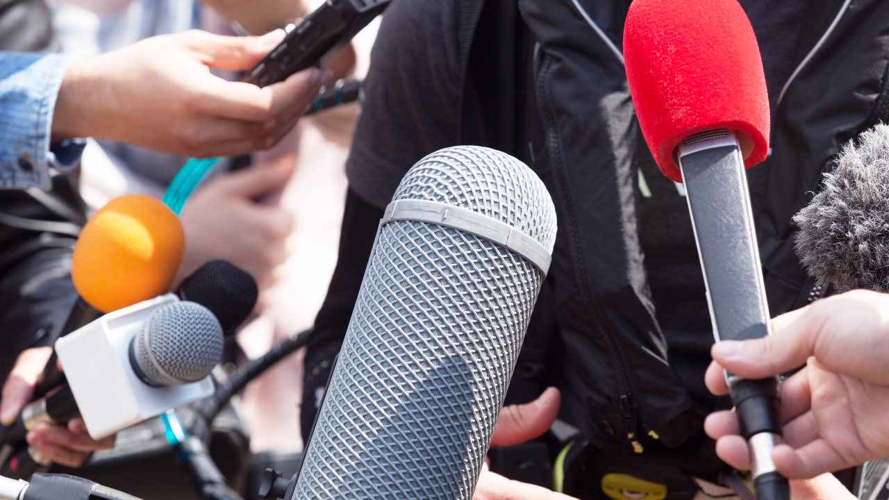 Mics and reporters