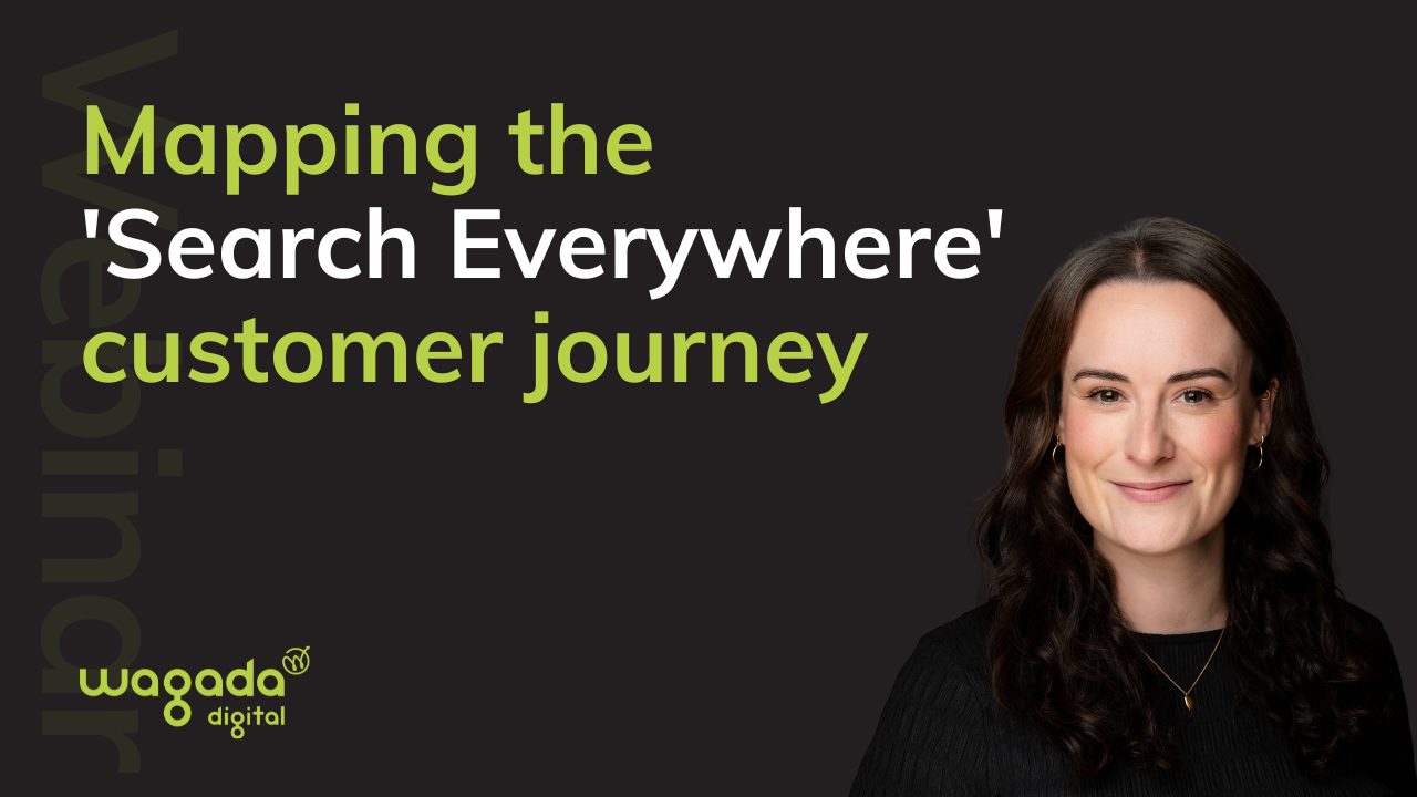 Webinar graphic for mapping the search everywhere customer journey with Steph Pettengell