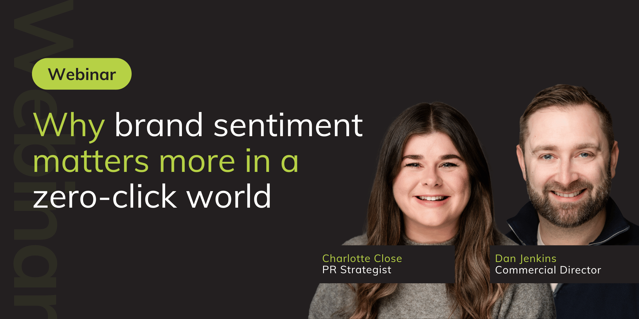 Webinar graphic for 'why brand sentiment matters more in a zero click world'